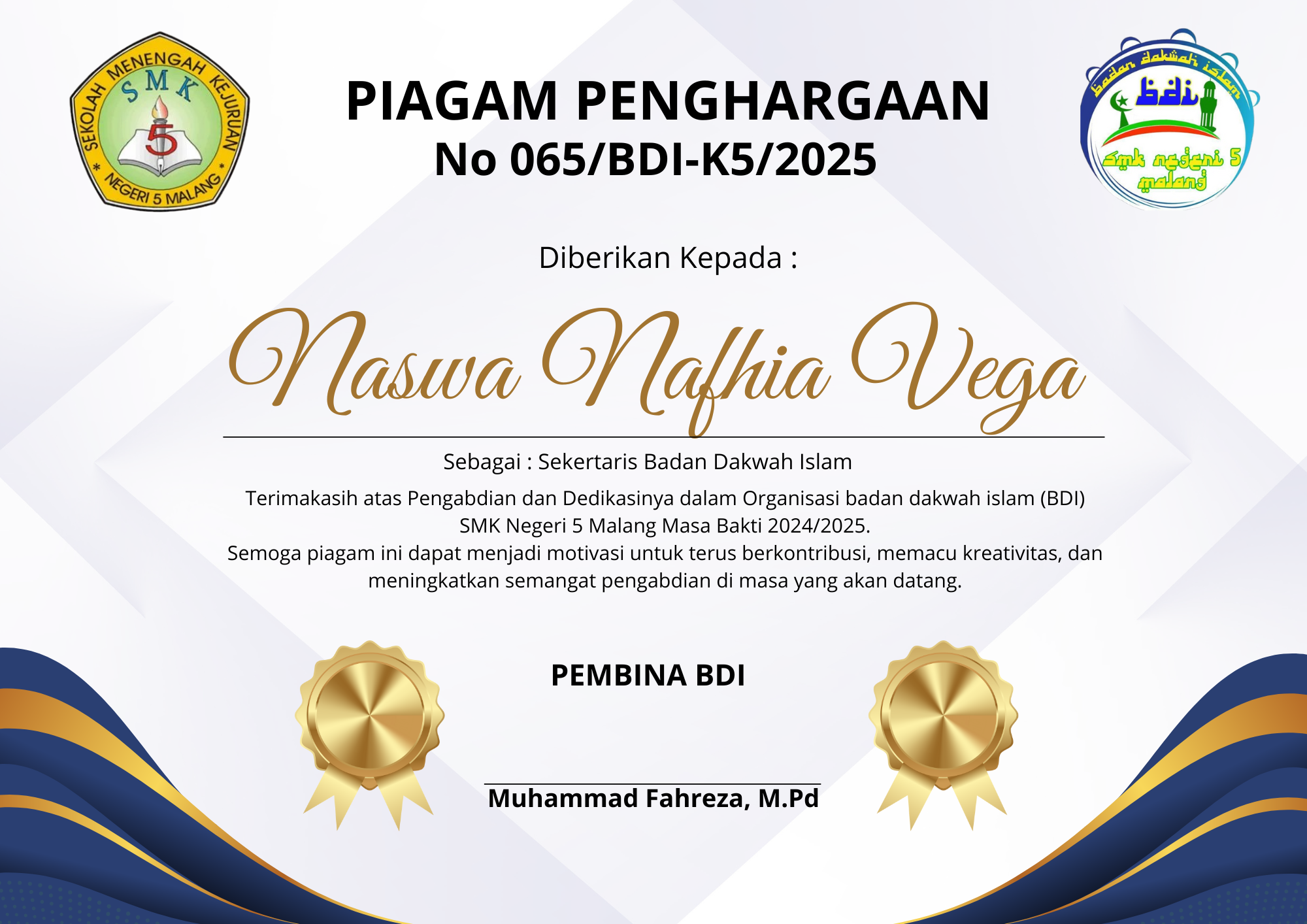 Sertifikat Sekretaris